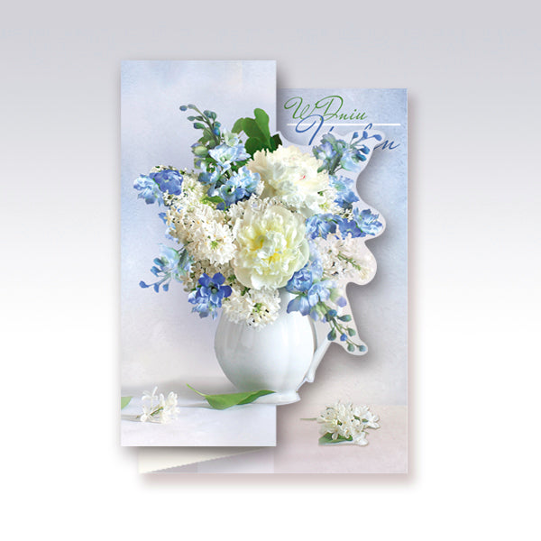 Polish Birthday Cards Flowers - B6W