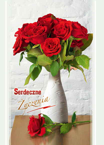 Polish Greeting Cards Flowers - B6