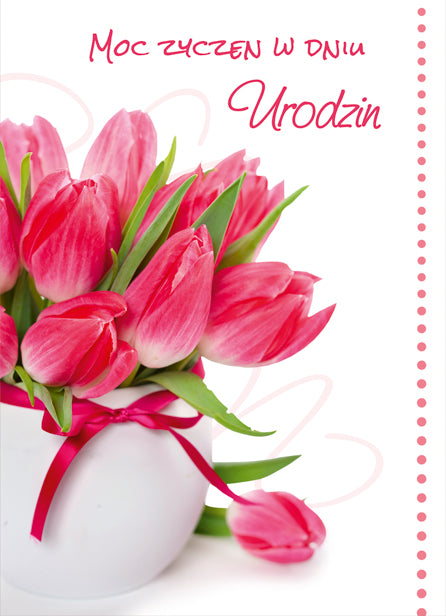 Polish Birthday Cards Flowers Set 2 - B6