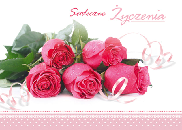 Polish Greeting Cards Flowers - B6