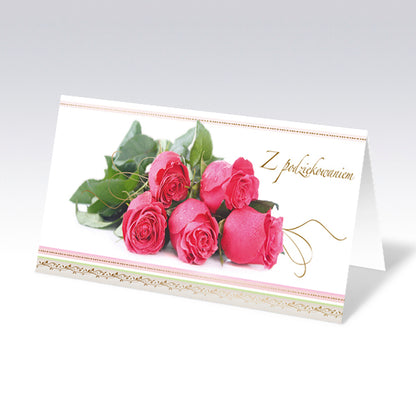 Polish Greeting Cards Flowers Thank You - DL