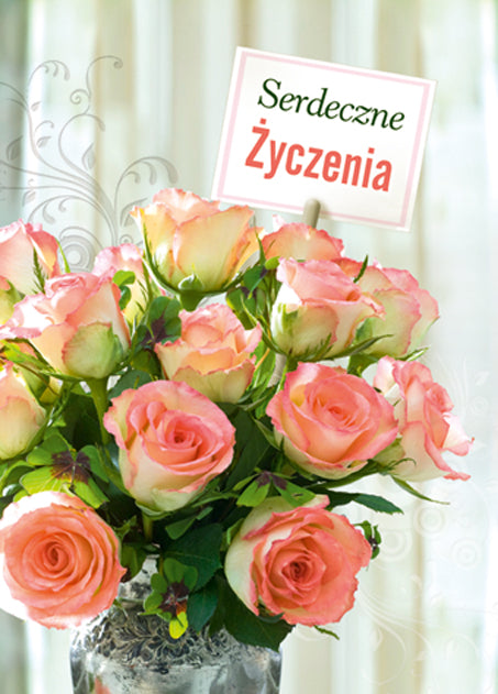 Polish Greeting Cards Flowers - B6
