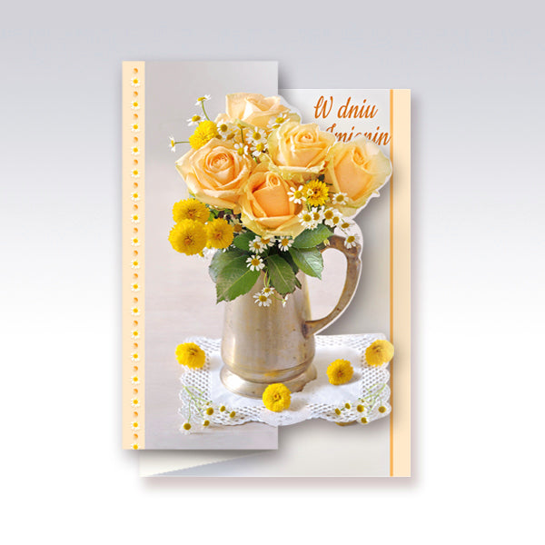 Polish Greeting Cards Flowers - B6W