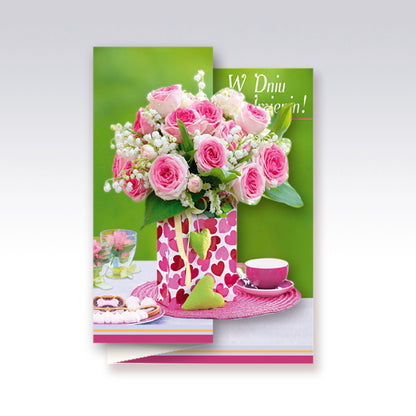 Polish Name Day Cards Flowers - B6W