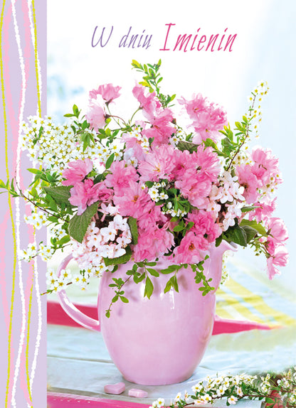 Polish Name Day Cards Flowers - B6