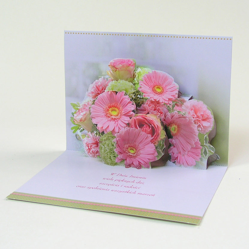 Polish Name Day Cards Flowers 3D - A5P
