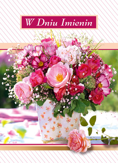 Polish Name Day Cards Flowers - B6