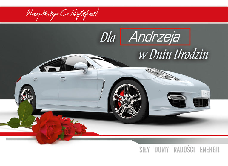 Polish Name Day Cards For Him with Changeable Name - A5SI