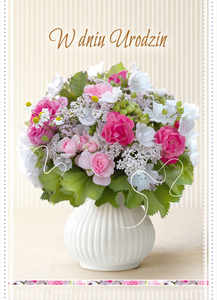 Polish Birthday Cards Flowers Set 2 - B6