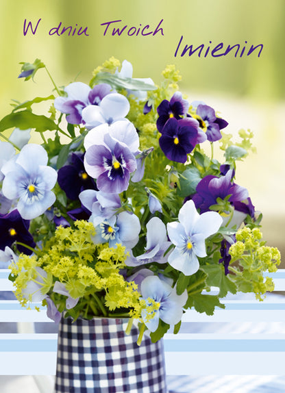 Polish Name Day Cards Flowers - B6