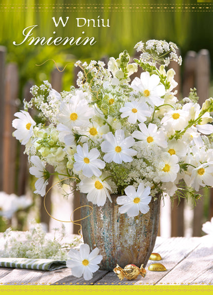 Polish Name Day Cards Flowers - B6