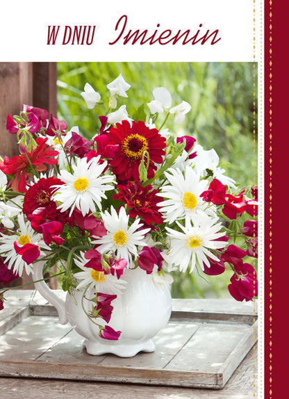 Polish Name Day Cards Flowers - B6