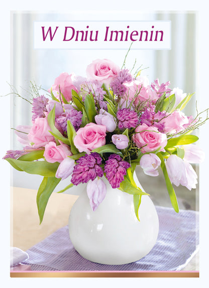 Polish Name Day Cards Flowers - B6