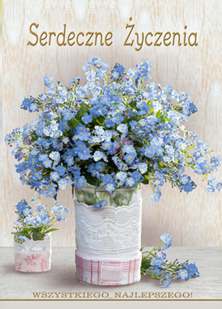 Polish Greeting Cards Flowers - B6