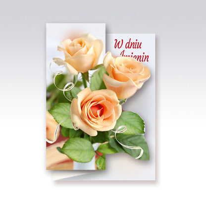 Polish Name Day Cards Flowers - B6W