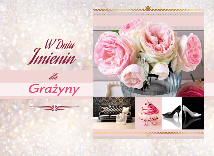 Polish Name Day Cards For Her with Changeable Name - A5SI