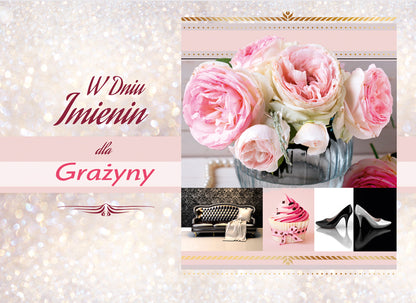 Polish Name Day Cards For Her with Changeable Name - A5SI