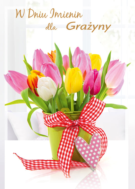 Polish Name Day Cards For Her with Changeable Name - A5SI