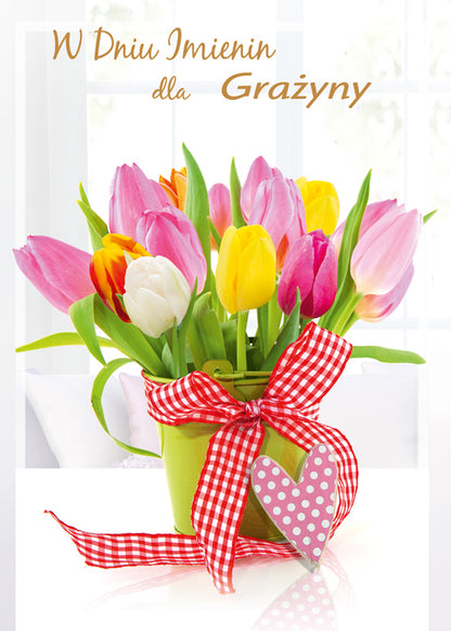 Polish Name Day Cards For Her with Changeable Name - A5SI