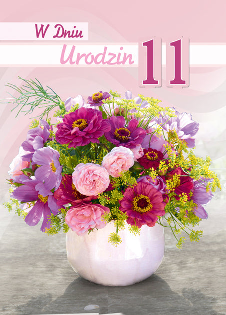 Polish Birthday Cards Flowers - B6SC