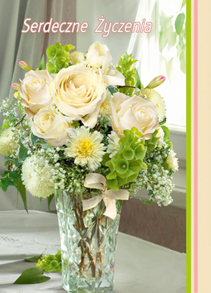 Polish Greeting Cards Flowers - B6