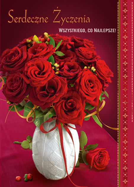 Polish Greeting Cards Flowers - B6