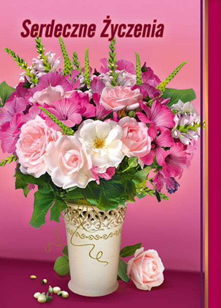 Polish Greeting Cards Flowers - B6