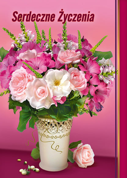 Polish Greeting Cards Flowers - B6