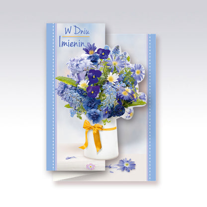 Polish Name Day Cards Flowers - B6W