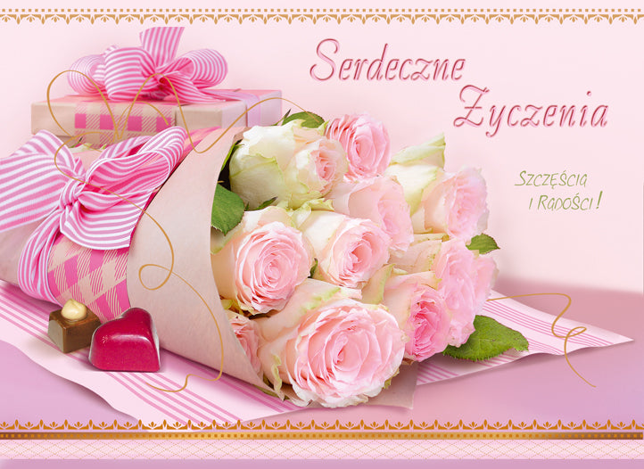 Polish Greeting Cards Flowers 3D  - A5P