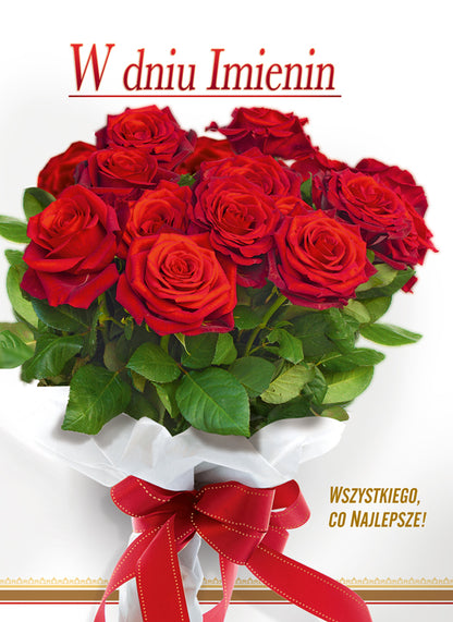 Polish Name Day Cards Flowers 3D - A5P