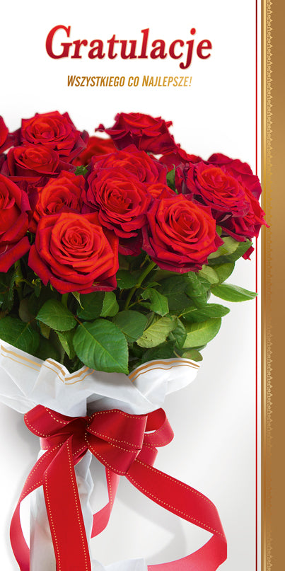 Polish Greeting Cards Flowers Aniversary/Jubilee - DL