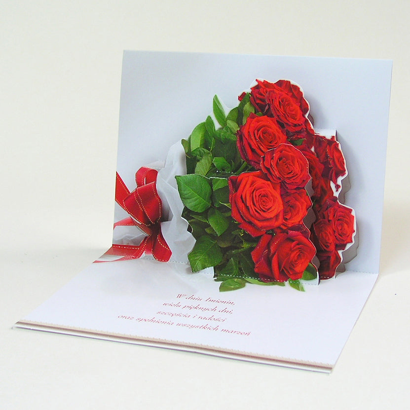 Polish Name Day Cards Flowers 3D - A5P