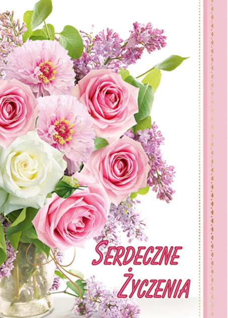 Polish Greeting Cards Flowers - B6