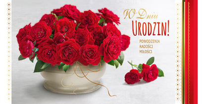 Polish Birthday Cards Flowers Set 1 - DL