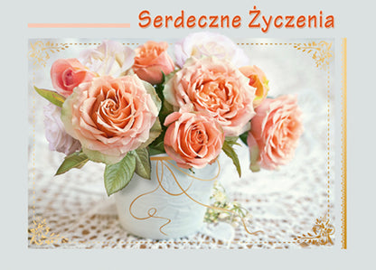 Polish Greeting Cards Flowers - B6