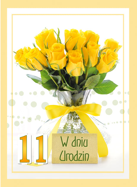Polish Birthday Cards Flowers - B6SC