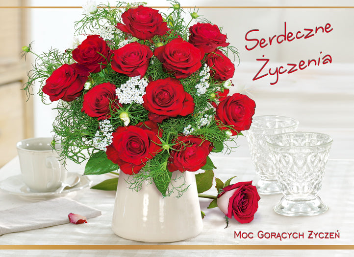 Polish Greeting Cards Flowers 3D  - A5P