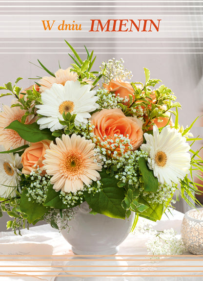 Polish Name Day Cards Flowers - B6