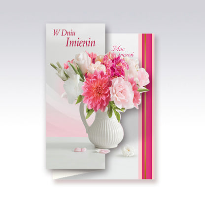 Polish Name Day Cards Flowers - B6W