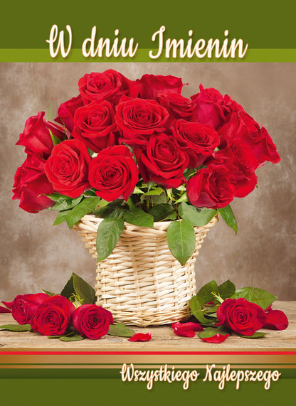 Polish Name Day Cards Flowers 3D - A5P