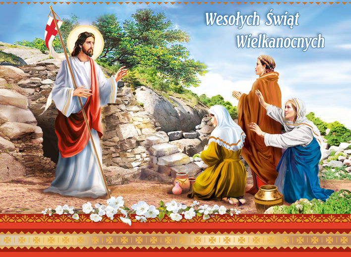 Polish Greeting Cards Easter Religious 3D - A5P