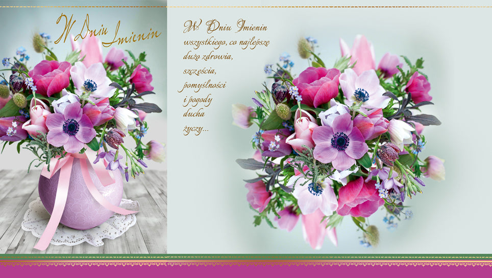 Polish Name Day Cards Flowers - K2P