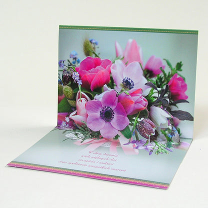 Polish Name Day Cards Flowers 3D - A5P