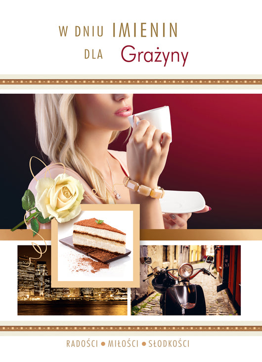Polish Name Day Cards For Her with Changeable Name - A5SI