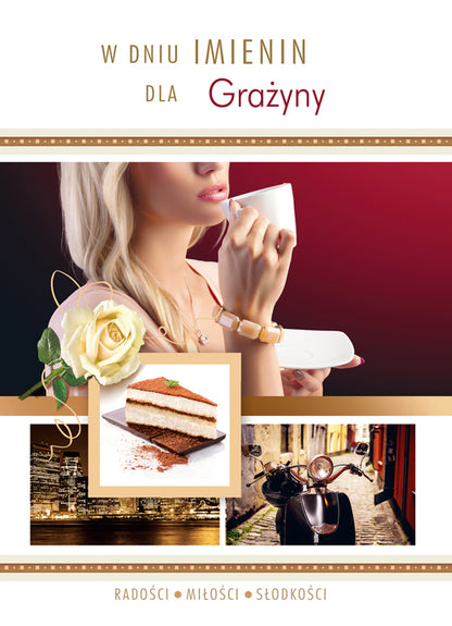 Polish Name Day Cards For Her with Changeable Name - A5SI