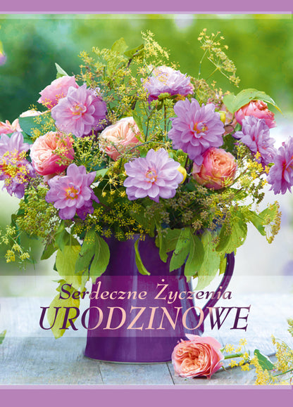 Polish Birthday Cards Flowers Set 1 - B6