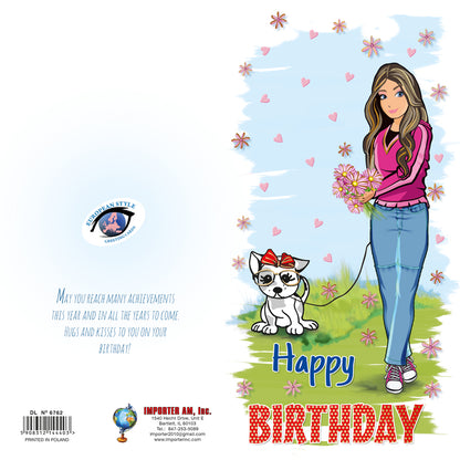 Birthday Card - Happy Birthday for a Girl - DL