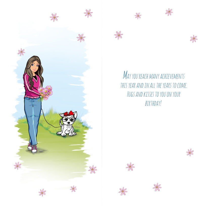 Birthday Card - Happy Birthday for a Girl - DL