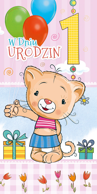 Polish 1st Birthday Cards - DL